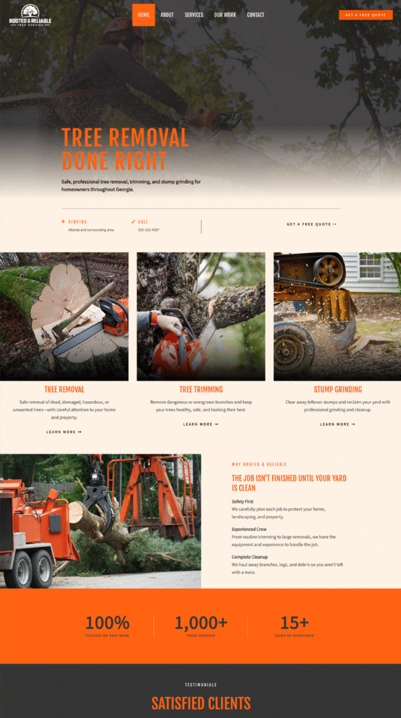 Rooted & Reliable website demo